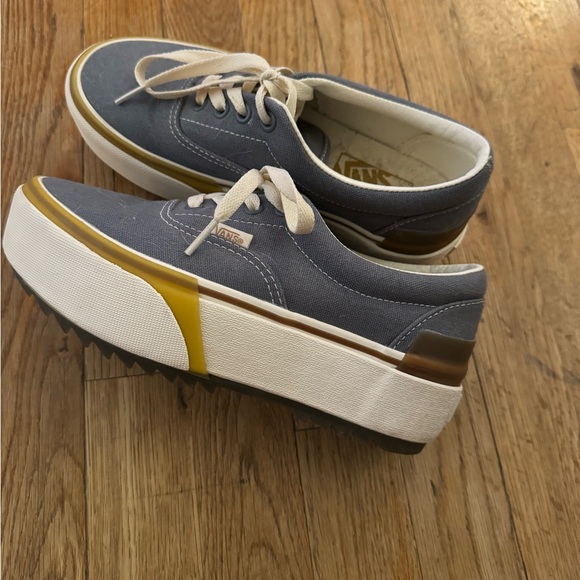 Platform powder blue Vans! Gently worn. - Picture 1 of 4